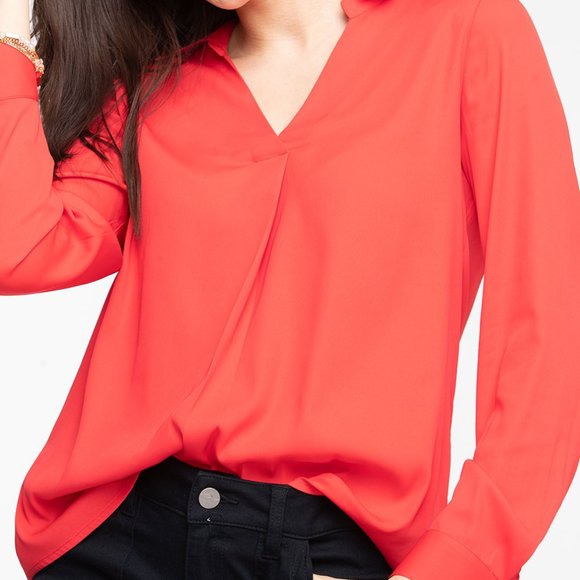 Rickis Collared V-neck Popover Blouse - Picture 1 of 8